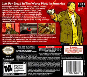 Grand Theft Auto - Chinatown Wars (USA) (En,Fr,De,Es,It) box cover back